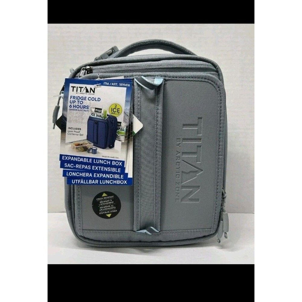Titan Arctic Zone Molded Lunch Box + 2 Ice Walls Gray NEW